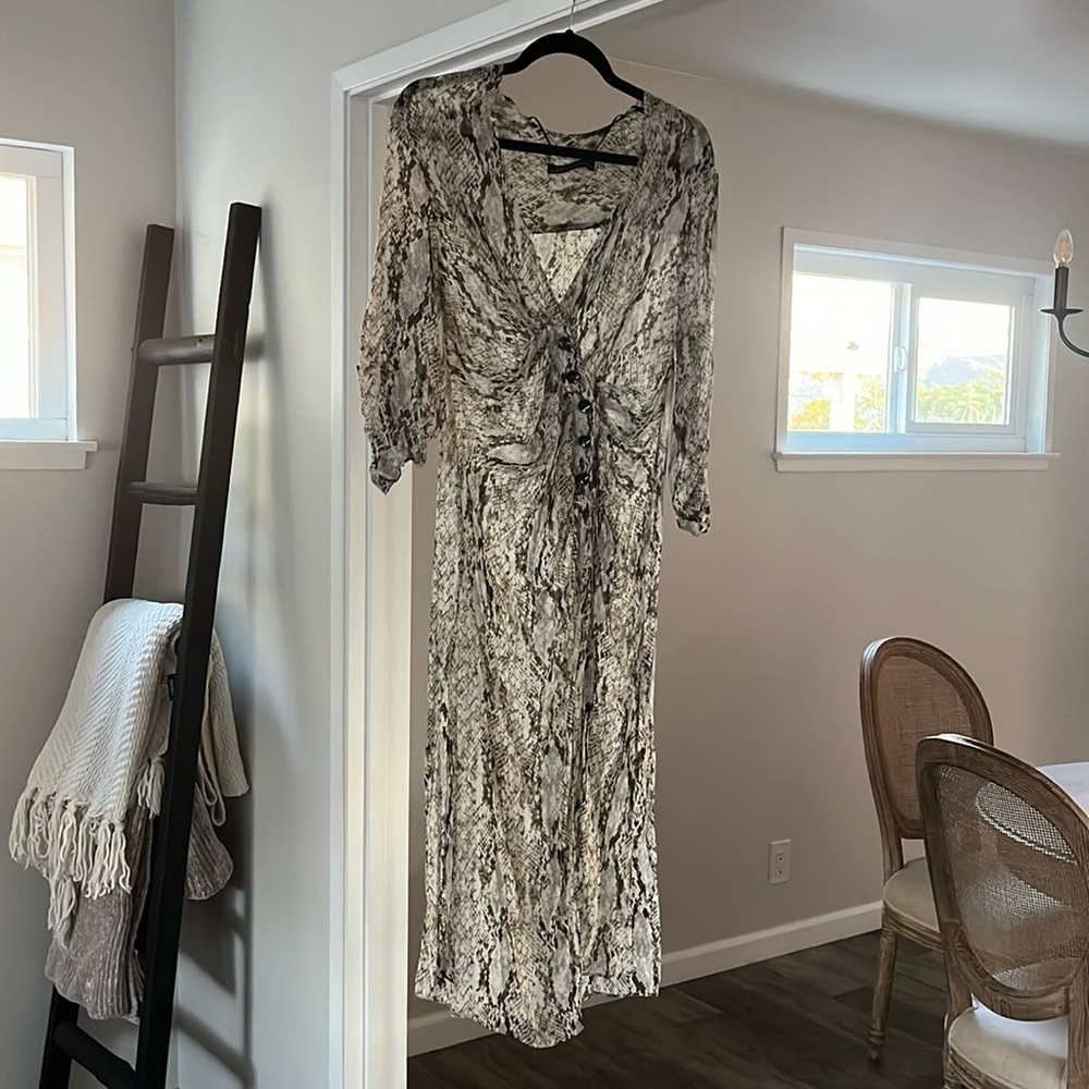 Zara Snake Draped Top/dress, Size Medium